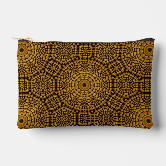 Modernes elegantes Design Gold & Black Dot Art Mus Zubehörtasche (Vorderseite)