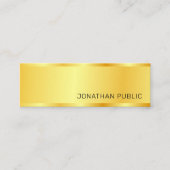 Modernes, elegantes Design Gold Look Mini Visitenkarte (Vorderseite)