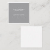 Modernes elegantes Design Grau Weiß Schlicht Trend Quadratische Visitenkarte (Vorne/Hinten)