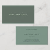 Modernes elegantes Design Grün Beruflich Cool Visitenkarte (Vorne/Hinten)
