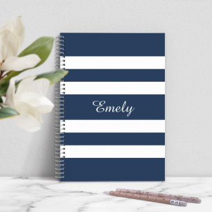 Modernes, elegantes Design mit blau-weißen Streife Notizblock