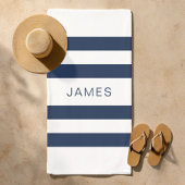 Modernes, elegantes Design mit blau-weißen Streife Strandtuch