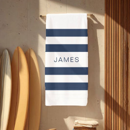 Modernes, elegantes Design mit blau-weißen Streife Strandtuch