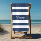 Modernes, elegantes Design mit blau-weißen Streife Strandtuch