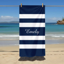 Modernes, elegantes Design mit blau-weißen Streife Strandtuch