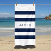 Modernes, elegantes Design mit blau-weißen Streife Strandtuch