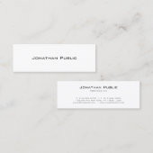 Modernes Elegantes Design Modernes, einfaches Schl Mini Visitenkarte (Vorne/Hinten)