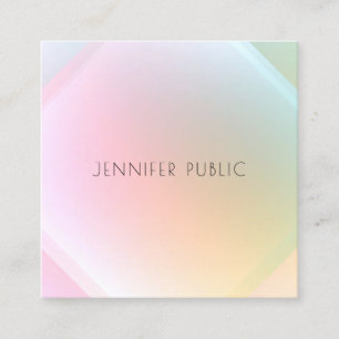 Modernes elegantes Design Modernes, farbenfrohes T Quadratische Visitenkarte