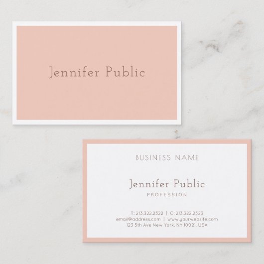 Modernes elegantes Design Modisch Schlicht Visitenkarte (Vorne/Hinten)