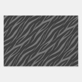 Modernes elegantes Design Schwarz Gray Zebra Geschenkpapier Set (Vorderseite 3)