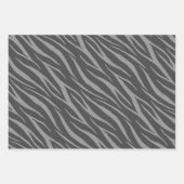 Modernes elegantes Design Schwarz Gray Zebra Geschenkpapier Set (Vorderseite 2)
