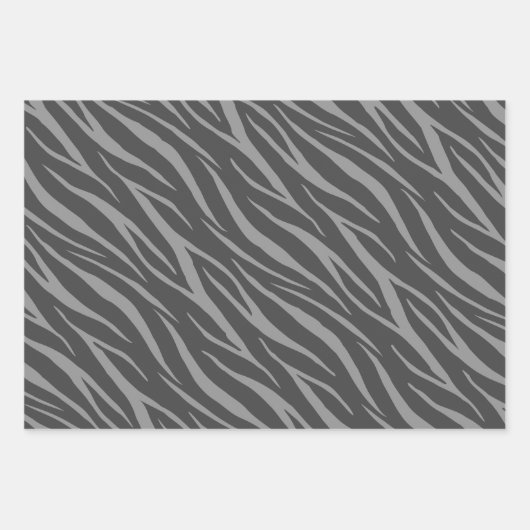 Modernes elegantes Design Schwarz Gray Zebra Geschenkpapier Set (Vorderseite 2)