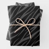 Modernes elegantes Design Schwarz Gray Zebra Geschenkpapier Set (Beispiel)
