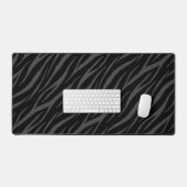 Modernes elegantes Design Schwarz Gray Zebra Schreibtischunterlage (Tastatur & Maus)