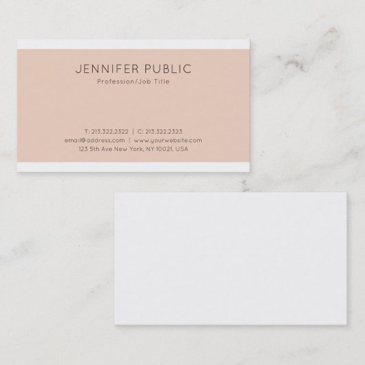 Modernes elegantes Design Sleek Schlicht Luxus Tre Visitenkarte (Vorne/Hinten)