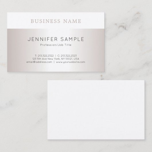 Modernes elegantes Design Sleek Schlicht Trendy Lu Visitenkarte (Vorne/Hinten)