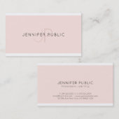Modernes elegantes Design Trendy Pink Schlicht Mon Visitenkarte (Vorne/Hinten)
