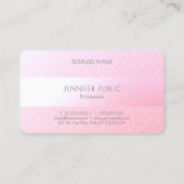 Modernes elegantes Design Trendy Rosa Weiße Vorlag Visitenkarte (Rückseite)