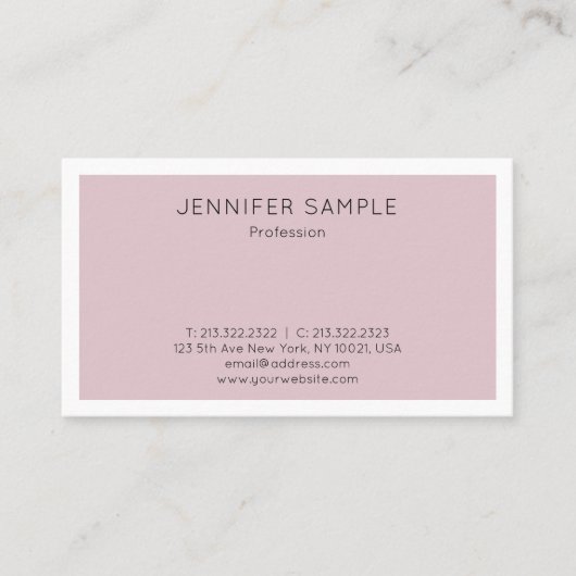 Modernes elegantes Design Trendy Schlicht Visitenkarte (Vorderseite)