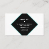Modernes Elegantes Diamant Beruflich Schwarz Aquam Visitenkarte (Rückseite)