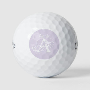 Modernes elegantes DIY Lavender White Golfer Monog Golfball