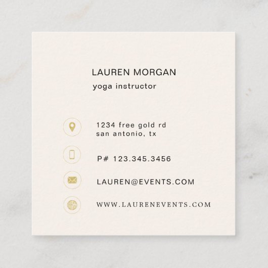 Modernes, elegantes Doppelmonogramm Quadratische Visitenkarte (Rückseite)