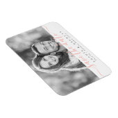 Modernes, elegantes Drehbuch-Foto Save the Date Magnet (Rechte Seite)