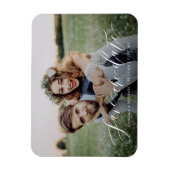 Modernes, elegantes Drehbuch-Foto Save the Date Magnet (Vertikal)