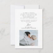 Modernes, elegantes Drehbuch-Foto Schwarz-weiß Dankeskarte (Rückseite)