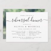 Modernes, elegantes Drehbuch-Probe-Dinner Einladung (Vorne/Hinten)