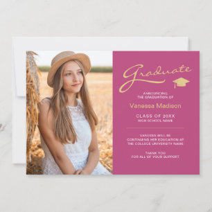 Modernes, elegantes Drehbuch Rosa & Gold   2 Foto  Ankündigung