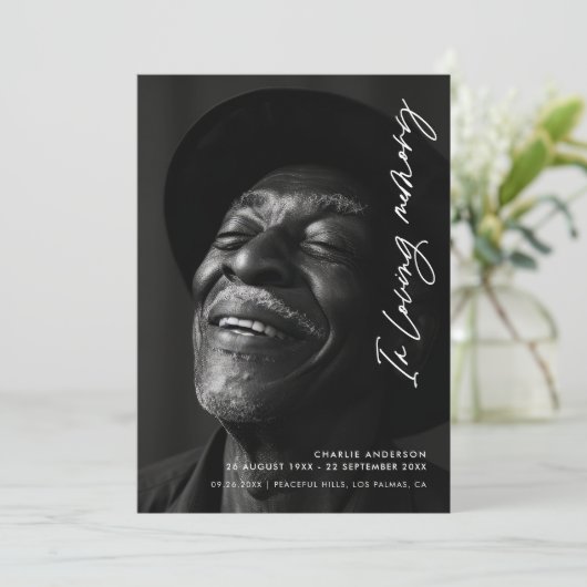 Modernes, elegantes Drehbuch zur Beerdigung des Ge Programm (Stehend Vorderseite)