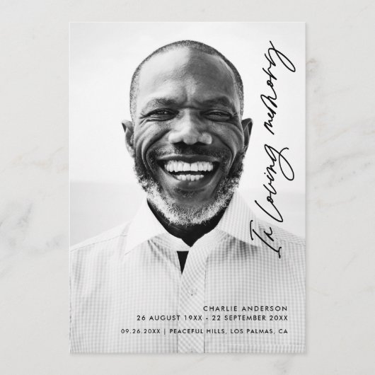 Modernes, elegantes Drehbuch zur Beerdigung des Ge Programm (Vorderseite)