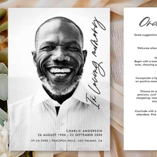 Modernes, elegantes Drehbuch zur Beerdigung des Ge Programm