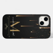 Modernes elegantes Dripping Gold mit Monogram Case-Mate iPhone Hülle (Rückseite (Horizontal))