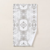 Modernes elegantes, dunkelgraues Marmorsteinmuster Badhandtuch Set (Handtuch)