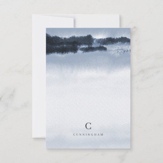 Modernes, elegantes, dunkles Wasserfarbkreuz Dankeskarte (Rückseite)