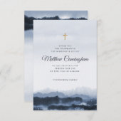 Modernes, elegantes, dunkles Wasserfarbkreuz Dankeskarte (Vorne/Hinten)