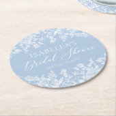 Modernes Elegantes Dusty Blue Wildblume Brautparty Runder Pappuntersetzer (Angewinkelt)