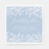 Modernes Elegantes Dusty Blue Wildblume Brautparty Serviette (Vorderseite)