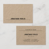 Modernes, elegantes Echtkraftpapier Einfach Minima Visitenkarte (Vorne/Hinten)