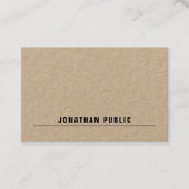 Modernes, elegantes Echtkraftpapier Einfach Minima Visitenkarte (Vorderseite)