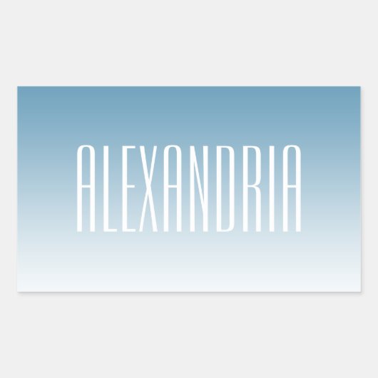 Modernes, elegantes Editierbares Text & Ombre Farb Rechteckiger Aufkleber (Vorderseite)