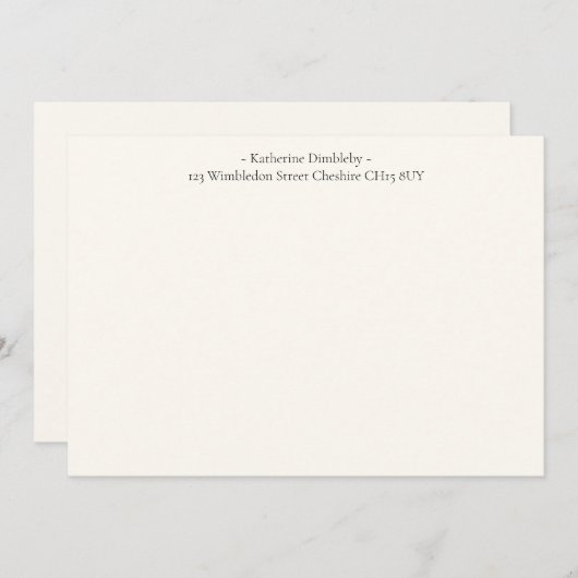 Modernes Elegantes Eggshell White | Nachricht Mitteilungskarte (Vorne/Hinten)