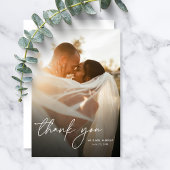 Modernes Elegantes Einfaches Design 2 Fotos Hochze Dankeskarte