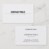 Modernes Elegantes Einfaches Design Beruflich BW S Visitenkarte (Vorne/Hinten)