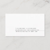 Modernes Elegantes einfaches Design Beruflich Schl Visitenkarte (Rückseite)