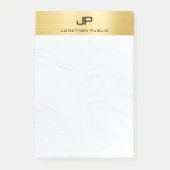 Modernes Elegantes, einfaches Design Gold Marble Post-it Klebezettel (Vorderseite)