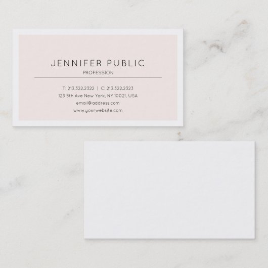 Modernes, elegantes, einfaches Design Schlicht tre Visitenkarte (Vorne/Hinten)