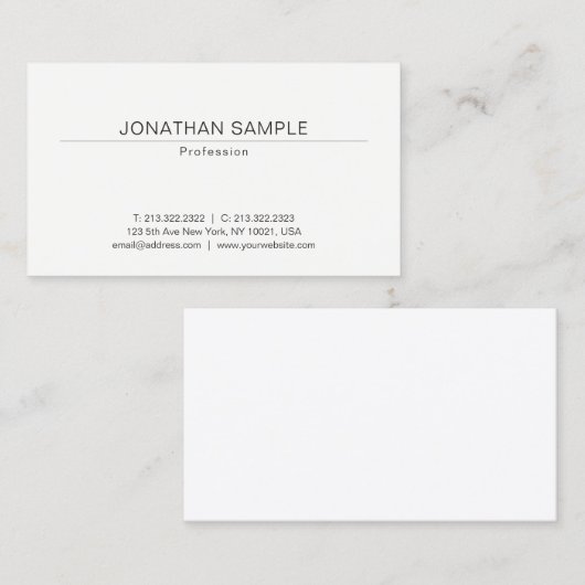 Modernes elegantes, einfaches Design Trendy Templa Visitenkarte (Vorne/Hinten)